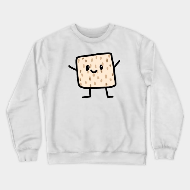 Cute Jewish Holiday Passover Matzah Man Character Cartoon Doodle, made by EndlessEmporium Crewneck Sweatshirt by EndlessEmporium